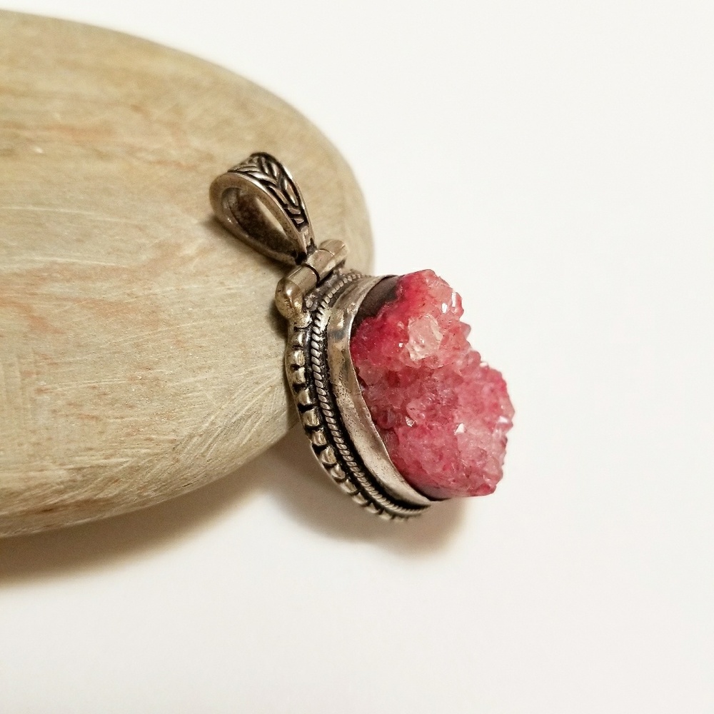 💎Sterling Silver Druzy Agate Pendant Christmas Stocking Stuffer Gift Idea